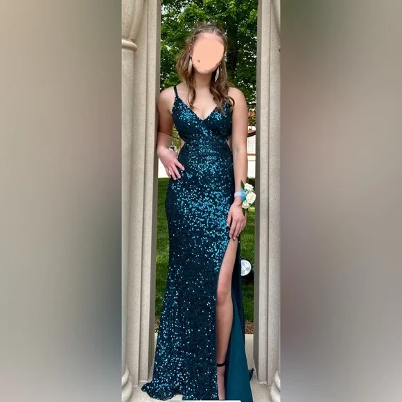 paul rehki | Dresses | Paul Rehki Emerald Sequin Prom Dress Sz | Poshmark